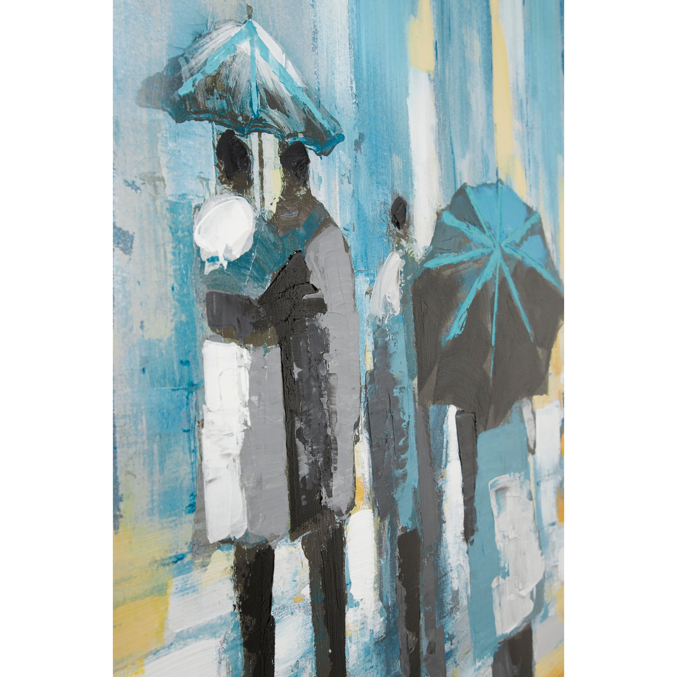 DecMode Indoor Blue Canvas Contemporary Wall Art