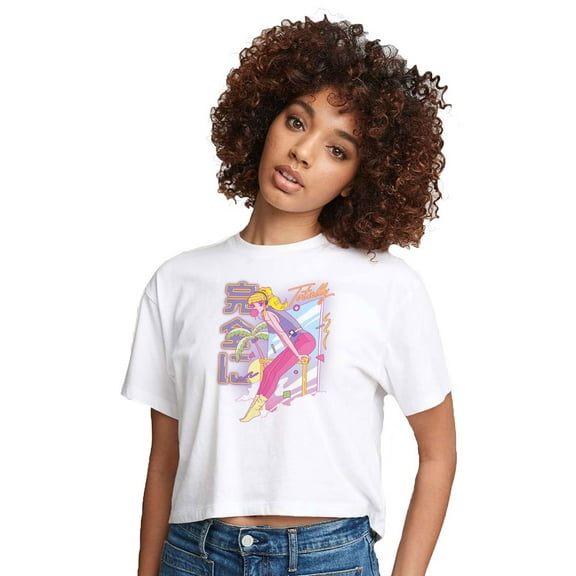 Instant Message - Totally Anime - Juniors Anime Cropped Cotton Blend T-Shirt