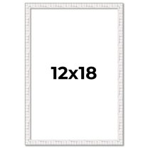 12x18 Frame White Real Wood Picture Frame Width 0.75 inches | Interior Frame Depth 0.5 inches |