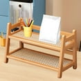 thumbnail image 6 of yotijay Water Cup Display Rack 2 Layer Storage Shelf for Home Coffee Bar Accessories Wood, 6 of 9