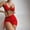 Red, variant on Aloohaidyvio Swimsuits Plus Size,Womens Sexy Solid Swimwear Three-Piece Slim Swimsuit Bikini Straped Swimsuits,Womens Swimwear