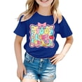 thumbnail image 5 of KAUOD Girls 100 Day of School T Shirts Cotton Soft Short Sleeve Graphic Shirt Kids Cute Crew Neck Summer Tops Clothes, 5 of 8