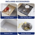 thumbnail image 5 of Deervalley 33" L X 20" W Workstation Farmhouse Kitchen Sink With Sink Grid, Cutting Board & Dish-Drying Rack DV-1K0266, 5 of 14