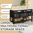 thumbnail image 6 of Euroco 60'' Bathroom Vanity with Ceramic Sink Combo, Free Standing Single Vanity Set with 5 Drawers, Solid Wood Frame Bathroom Storage Cabinet, 6 of 9