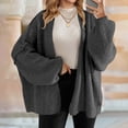 thumbnail image 2 of iHPH7 Open Front Cardigan for Women Oversized Cardigans for Women Open Cardigans for Women Fall Cardigans for Women Fall Clothes Travel Sweater Open Cardigans for Women Dark Gray L, 2 of 5