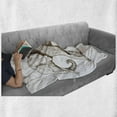 thumbnail image 6 of Animal Soft Flannel Fleece Throw Blanket, Safari Animal Sketchy Style Mammal Modern Wilderness Illustration, Cozy Plush for Indoor and Outdoor Use, 50" x 70", Brown White, by Ambesonne, 6 of 6