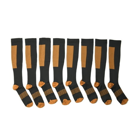 

Shop LC Set of 4 Pairs Brown Copper Spandex Fiber Copper Fit Socks S/M Breathable