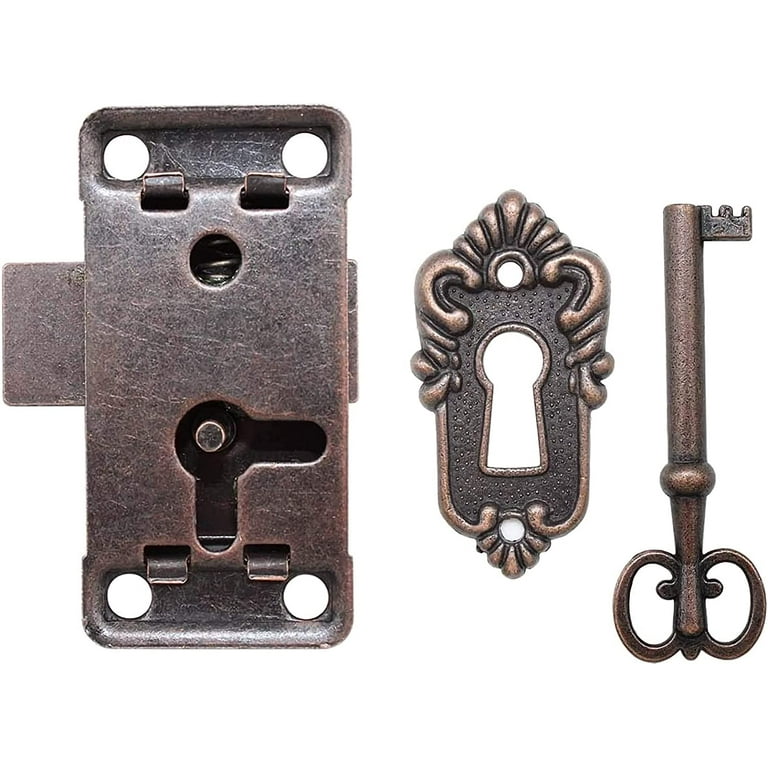 2 Sets Of Vintage Cabinet Door Lock, Cabinet Lock, Antique Furniture Lock  With Key For Mailboxes, Lockers, Cupboards, Tool Box