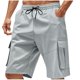 thumbnail image 2 of pstuiky Pantalones cortos casuales para hombre, Pantalones cortos transpirables de verano para hombre, de color liso, con cintura elástica, botones y tubo recto. Pantalones cortos de golf, 2 of 7