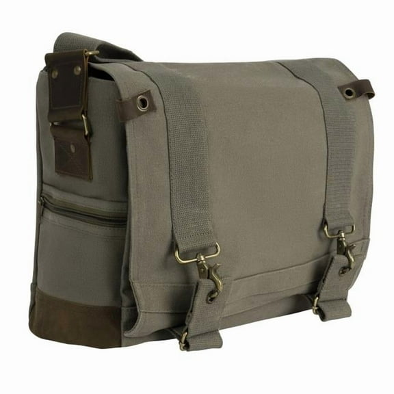 Rothco 10567 Vintage Canvas B-15 Pilot Messenger Bag, Olive Drab