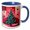 Blue/White, variant on 3drose, Mid Century Modern Yule Tree and Holday Ornament Vector Art, 11oz Two-tone Black Mug