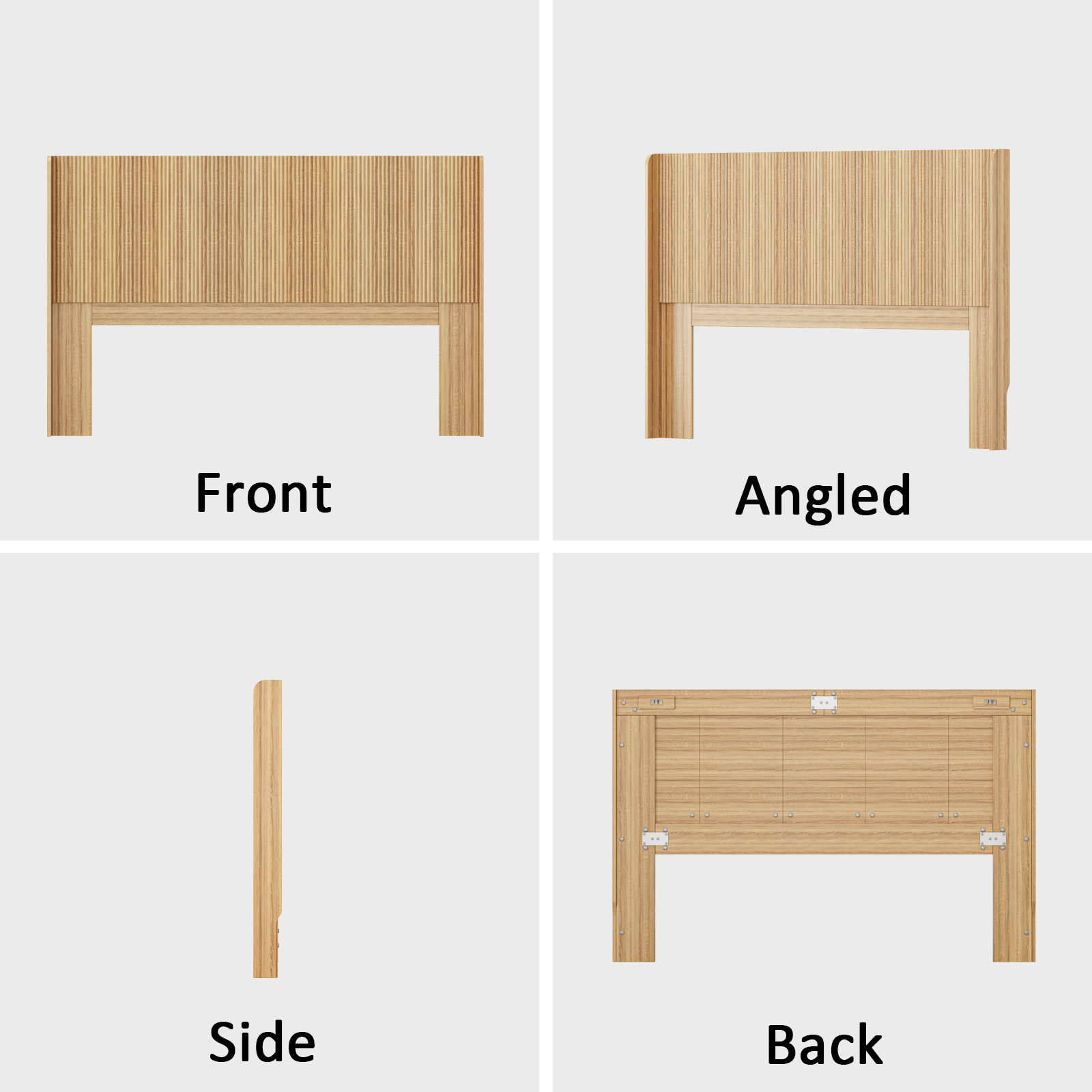 63.9" Wood Fluted Headboard, Farmhouse Wall Mount Headboards, Fits Full/Queen Size Bed Frames