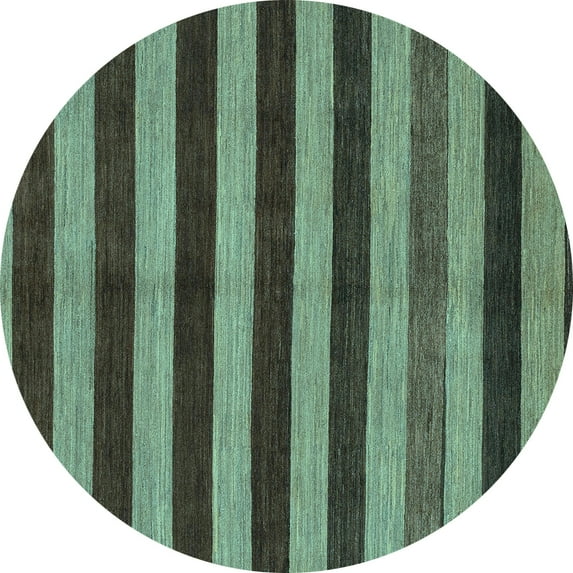 Ahgly Company Indoor Round Abstract Light Blue Modern Area Rugs, 5' Round