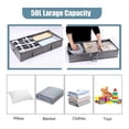thumbnail image 2 of 50L Under Bed Storage Box with Lid, Foldable Linen Storage Box, 2 of 5
