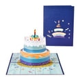 thumbnail image 1 of Cute Multicolor Paper 3D Pop-Up Greeting Card with Envelope – Round Cake Design for Christmas, Home, or Restaurant Celebrations, Perfect Birthday/Anniversary/Thank You Gift for Kids, Family & Friends, 1 of 6