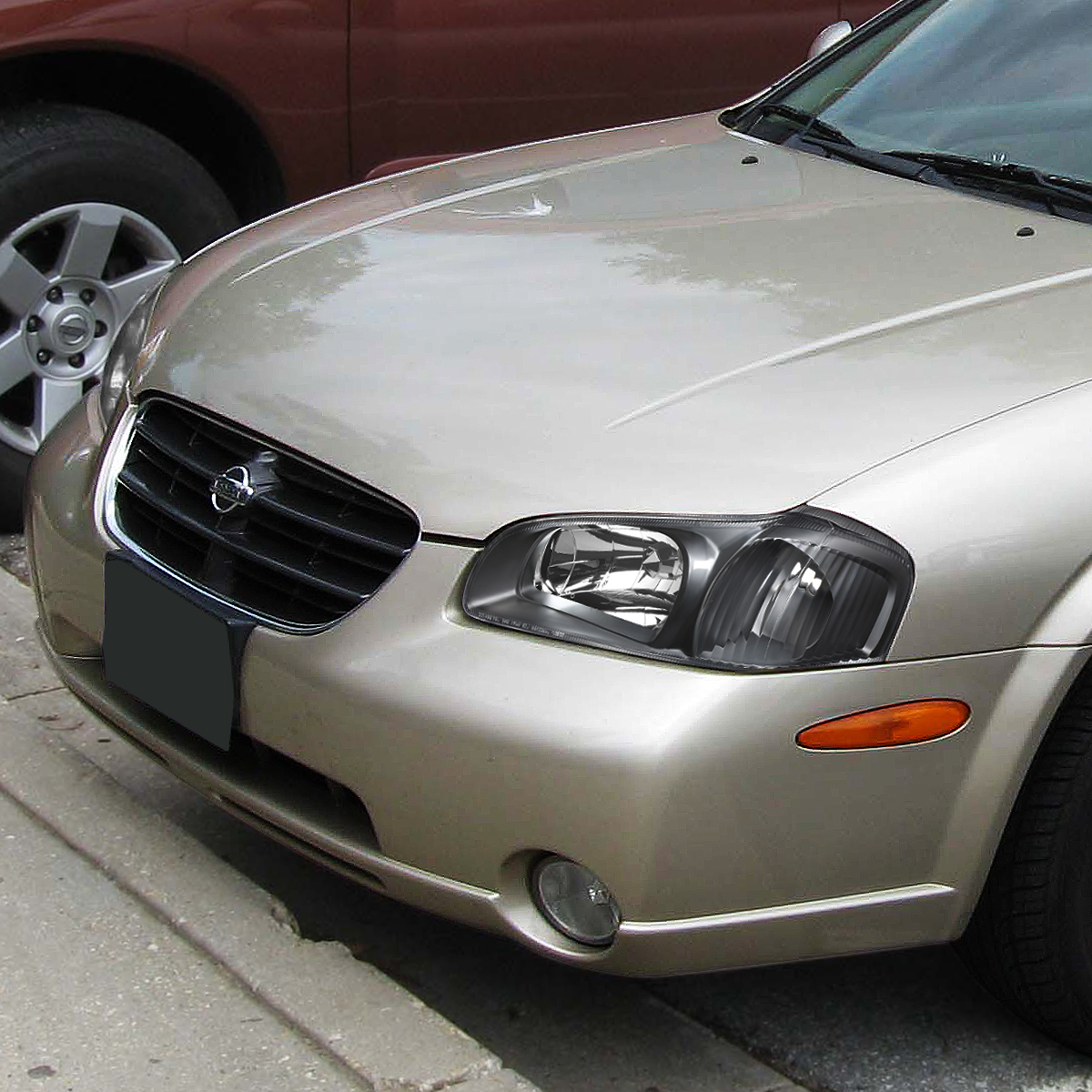 For 2000 To 2001 Nissan Maxima Euro Style Headlight Black Housing Clear Corner Headlamp Left Right Walmart Com Walmart Com