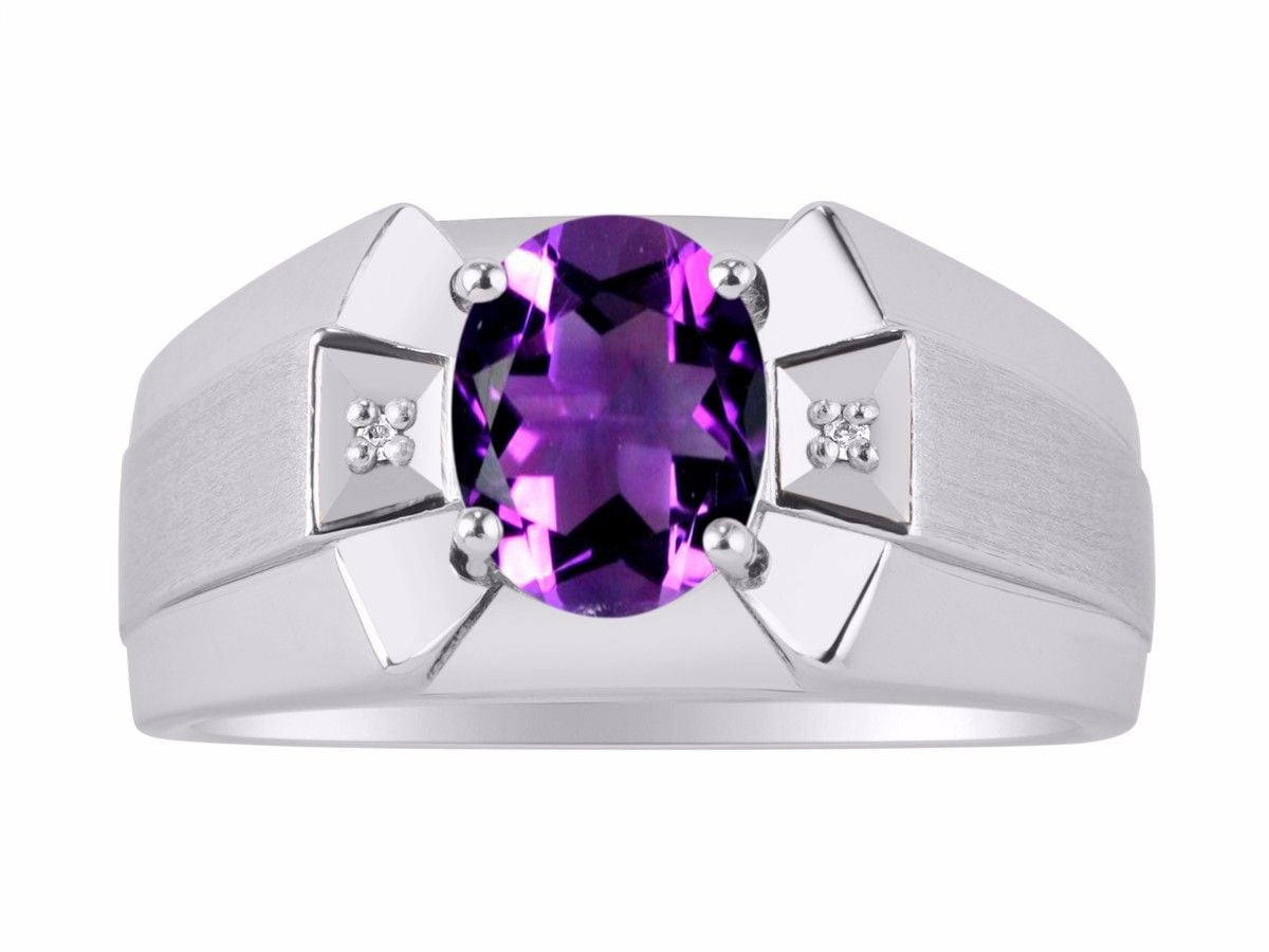Details about   Amethyst Gemstone Engagement Ring 925 Sterling Silver Yellow Color 