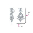 thumbnail image 4 of Bling Jewelry Womens Cocktail Leaf Motif Cubic Zirconia CZ Chandelier Clip-On Earrings Silver Plated, 4 of 5