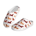 thumbnail image 2 of Fotbe Dachshund Walking Pattern Women's Fuzzy Curly Fur Memory Foam Loafer Slippers Indoor Outdoor Slippers Winter Home Shoes-46/47, 2 of 7