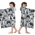 thumbnail image 4 of Cute Border Collie Pattern Hooded Bath Towel，50"x30" for Ages 3 To 12 Kids, Quick Dry Lightweight Soft Microfiber Hood Beach Towel Cover Up for Kids, 4 of 7