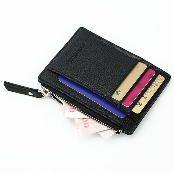 Douhoow Credit Card Holder PU Leather Card Pocket Clip Organizer Case ID Holder Pouch
