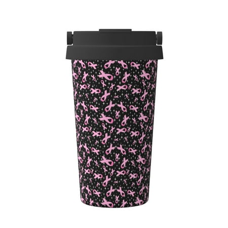 

Vsdgher Breast Cancer Awareness (2) Coffee Mug Pobtable To Stainless Steel Coffee Tumbler Coffee Cups with Lids Thermos for Hot and Cold Drink