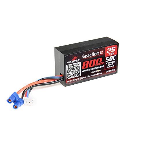 Dynamite 7.4V 800mAh 2S 50C Hardcase LiPo Batería EC2, DYNB825H2 Dynamite Dynamite