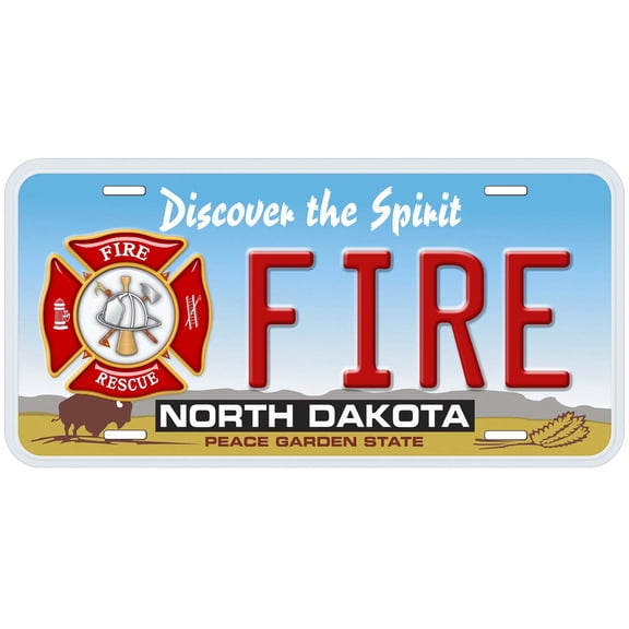 North Dakota Fire And Rescue Novelty Car Auto License Plate