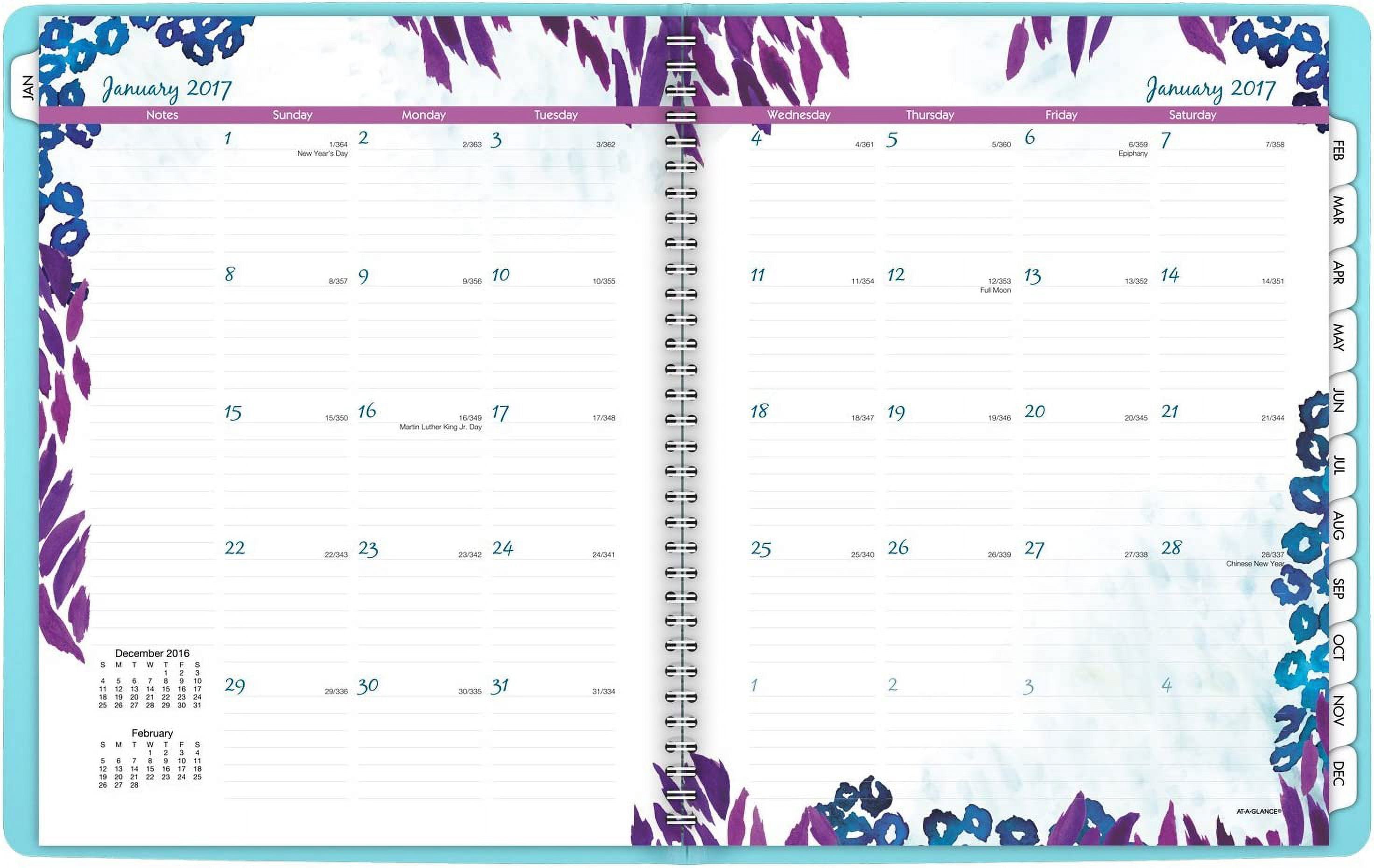 AT-A-GLANCE Weekly / Monthly Planner / Appointment Book 2017, 8-1/2 x 11", Professional, Wild Washes (523-905) Large 2017