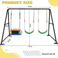 thumbnail image 3 of Yacona Swing Sets for Backyard, with Platform & Belt Swing, Playground Sets for Backyards, Outdoor Swingset for Kids, Black, 3 of 7