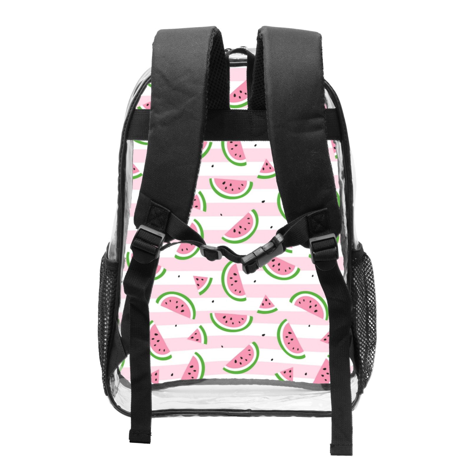 Honeii Watermelon Print Clear Backpack Heavy Duty Transparent Bag 