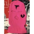 thumbnail image 4 of 3-Hole Full Face Cover, Balaclava Knitted Face Cover, Punk Style Funny Ski Mask, Winter Warm Hat for Cycling Outdoor Sports Rose Red, 4 of 5