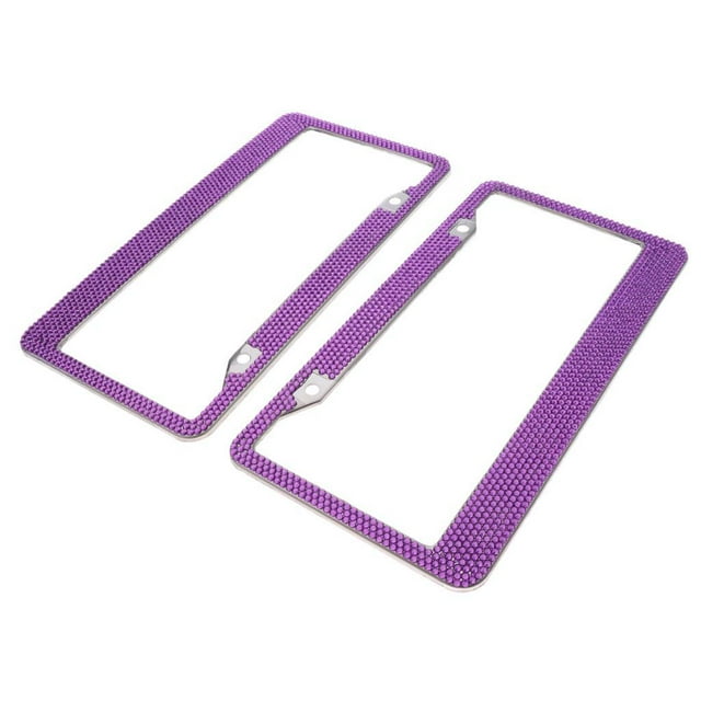 funtasica 2x Cadre de Plaque 12"x6" Bling Strass Cristal Diamant 8 Rangées