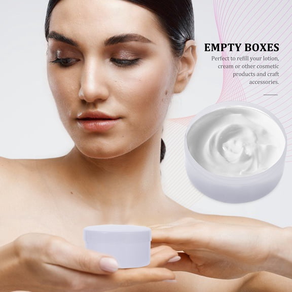 MERRYHAPY 30Pcs White Round Cosmetic Containers Reusable Travel Size Lotion Cream Sample Jars