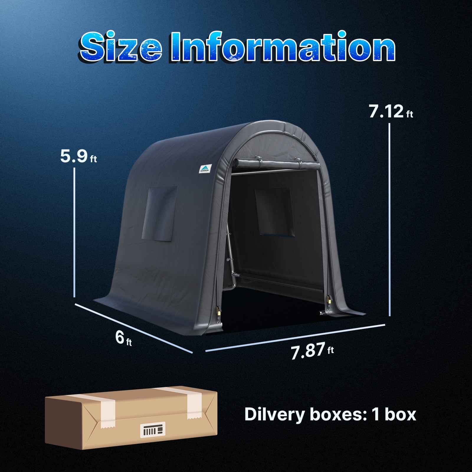 ADVANCE OUTDOOR 6' x 8' x 7.1' Gray Carport