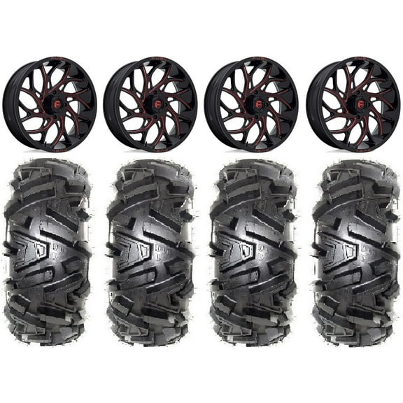 Fuel Runner 20" Wheels Red 34" Moto MTC Tires Can-Am Commander Maverick Renegade Outlander Defender