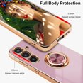 thumbnail image 4 of Dteck for Samsung Galaxy S23 FE Case with Screen Protector, Built-in 360° Rotation Ring Holder Magnetic Stand, Luxury Shiny Plating Edge Shockproof Electroplated Protective Cover,Purple, 4 of 5