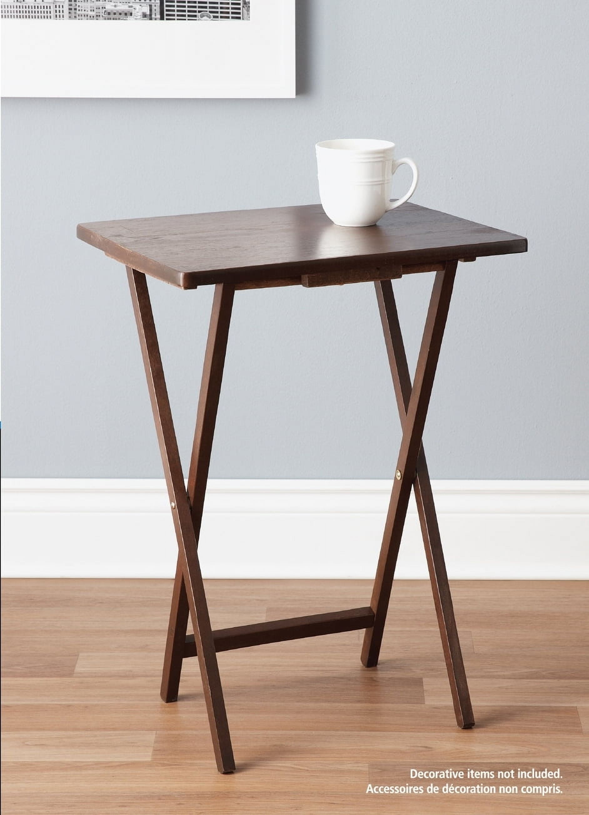 Mainstays Indoor Single Folding TV Tray Table - Walnut L 19 x W 15 x H 26 - Walmart.com Mainstays Indoor Single Folding TV Tray Table - Walnut L 19 x W 15 x H 26 - Walmart.com