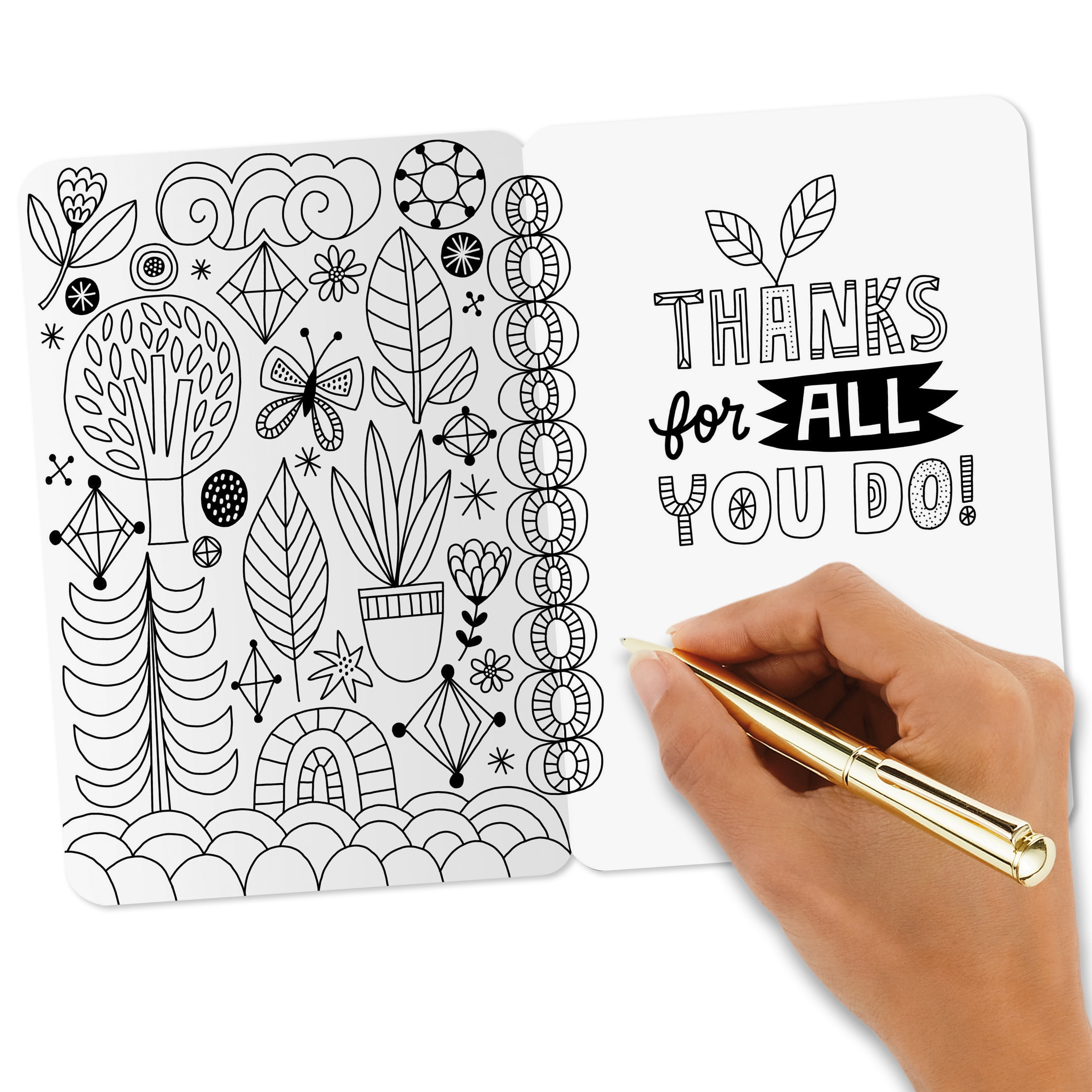 Hallmark Just Because Crayola Coloring Thank You Card (You Make The World Better)