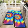thumbnail image 4 of Kitchen Rugs Sets Of 2,Colorful Rainbow Tie Dye Spiral Pattern Anti Fatigue Kitchen Mat Rugs Non Slip Washable,Decorative Kitchen Floor Mats for Kitchen,Sink,Laundry,17"x47"+17"x47", 4 of 5