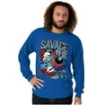 thumbnail image 3 of The Smurfs Kanji Keep Pushin Savage Men Big & Tall Long Sleeve Tee Brisco Brands 3X, 3 of 5