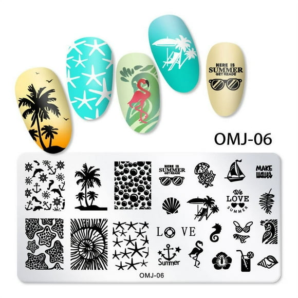 Christmas Nail Art Plates Circular Square Rectangular Stamping Plates Santa Elk Snowflake Ugly Sweater Tree Image Stamp Templates Stamping Kit DIY Print Manicure Salon Design