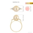thumbnail image 4 of ANGARA Golden South Sea Cultured Pearl Ring with Trio Diamonds in 14K Yellow Gold for Women | June Birthstone, Birthday, Anniversary, Jewelry Gift for Women | Pearl Ring, 4 of 8