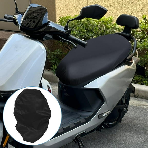 SWETRACE 1Pcs Black Pu Leather Motorcycle Seat Cover Waterproof for Electric Vehicle and Scooter