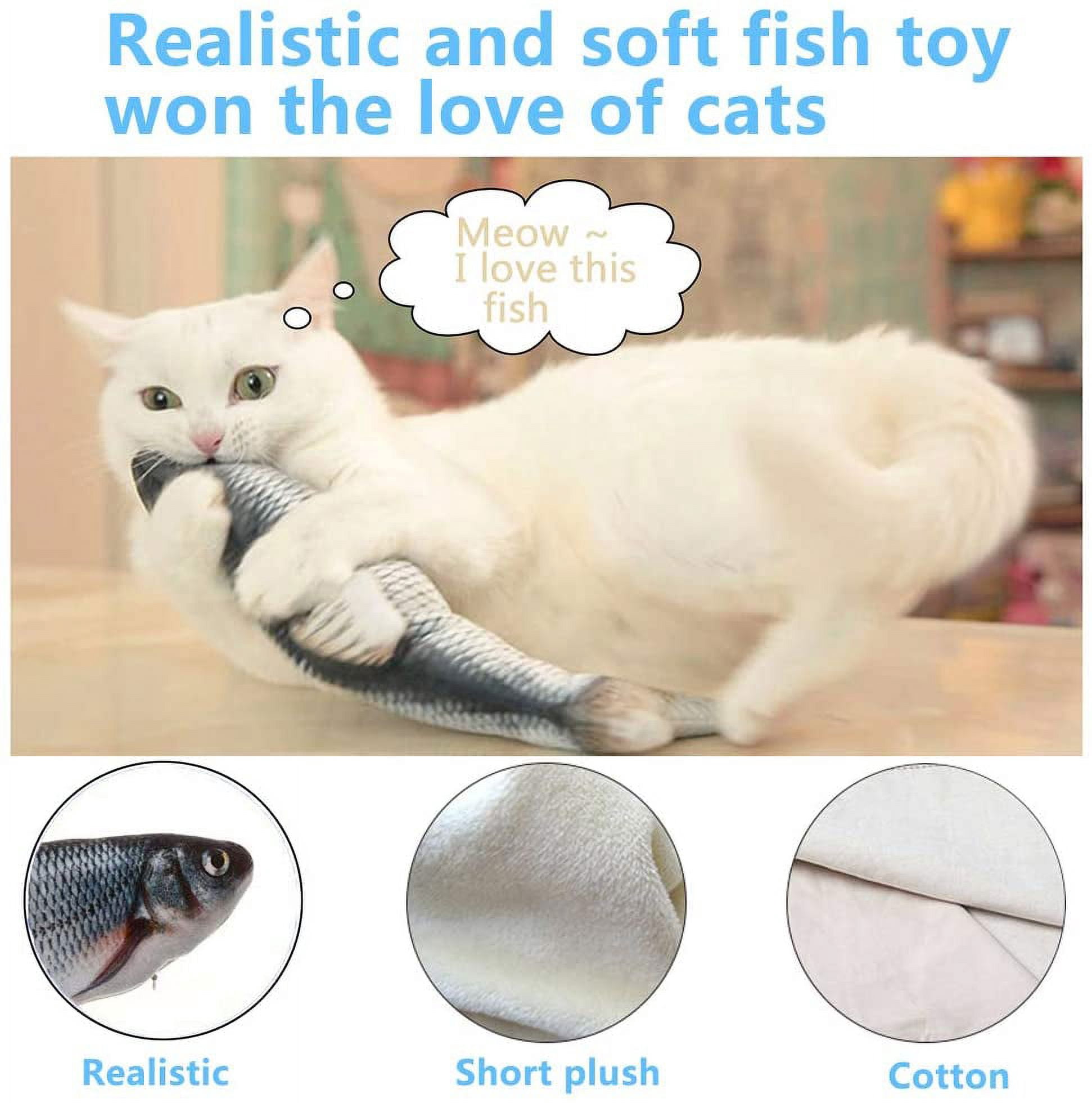 Floppy Fish Cat Toy, Realistic Flopping Fish Rocking Dog Toy, Electric Moving Fish with Interactive Function Cat Toy Pets Chew Bite Supplies Motion Sensor, USB Charged for Cat Exercise(Orange Roughy)