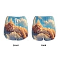 thumbnail image 3 of Pofeuu Cloud Sleeping Cat Print Women's Athletic Shorts Running Workout Shorts Tummy Control Quick Dry Gym Shorts with Pockets Double layer sports shorts-Large, 3 of 7