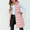 thumbnail image 2 of PINQI Teen Girls Long Hooded Puffer Vest Quilted Lightweight Oversized Zip up Sleeveless Jackets Youth Kids down Coats, 2 of 7