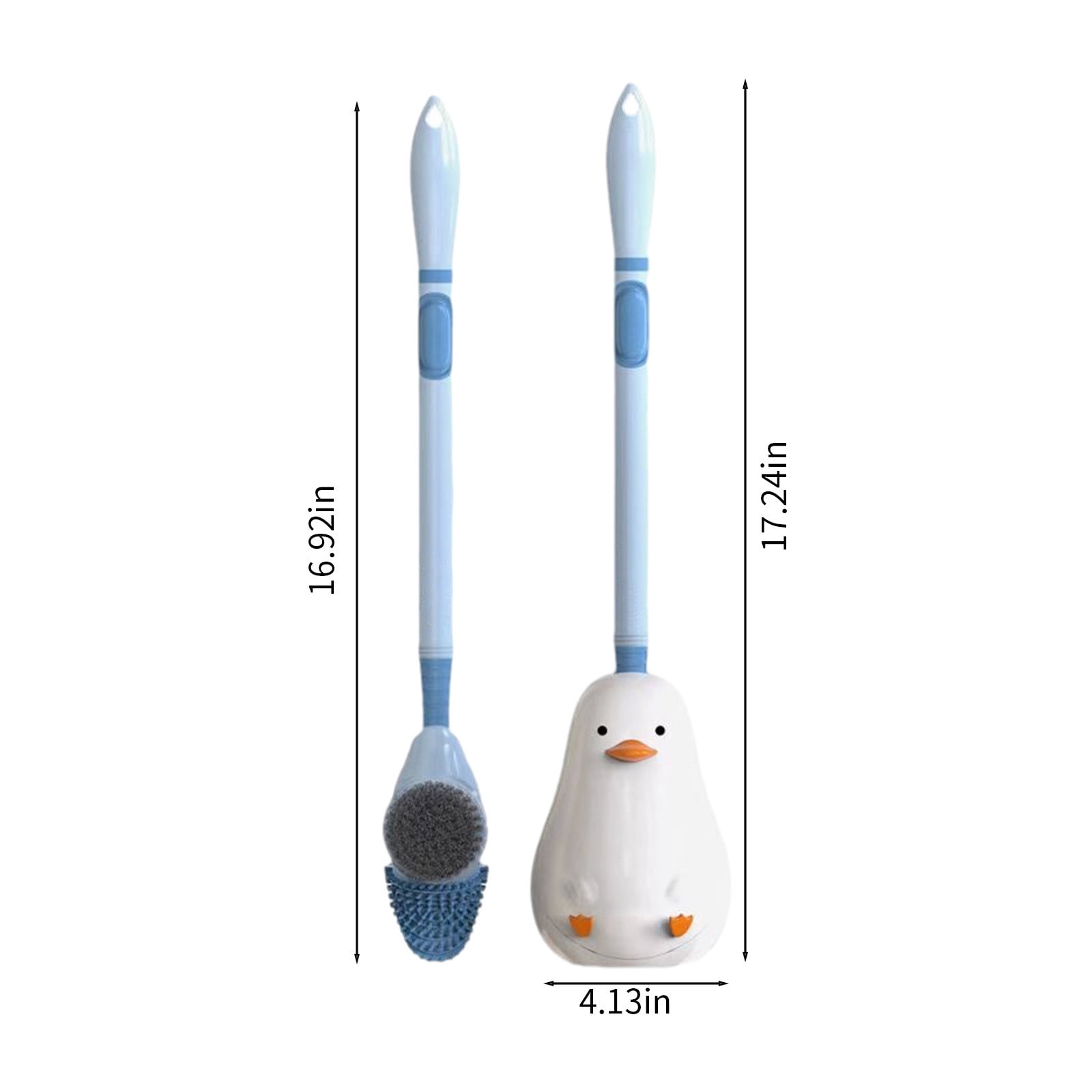 SPOORYYO Bathroom Toilet Brush and Plunger Set, Wall-Mounted Flexible Brush with Cover for Deep Corner Cleaning