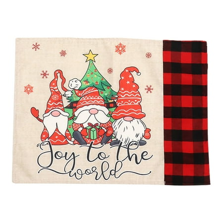 

Hueook Placemats Christmas Decorations Linen Doll Table Mat Doll Insulation Mat Table Dress Up Kitchen Gadgets
