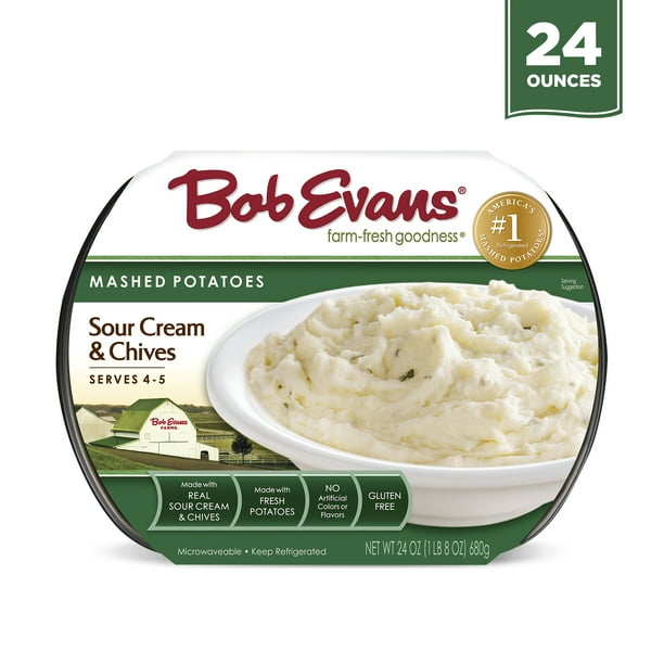 Bob Evans Sour Cream & Chives Mashed Potatoes, 24 Oz, Tray Walmart